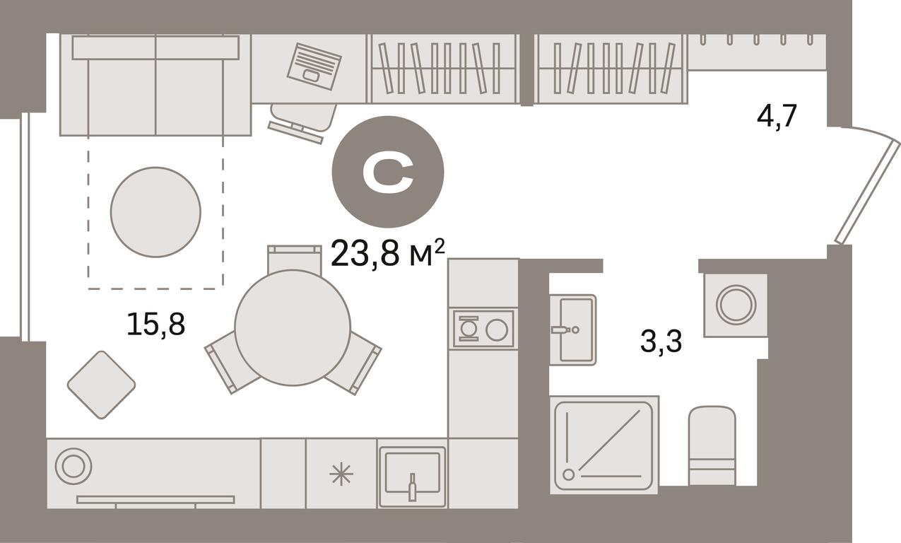 Apartment Sale, 23.8平方米 at Kvartal Gercena, zhiloy kompleks Kvartal Gertsena, Moscow, Russia #1 Apartment Sale, 23.8平方米 at Kvartal Gercena, zhiloy kompleks Kvartal Gertsena, Moscow, Russia #1