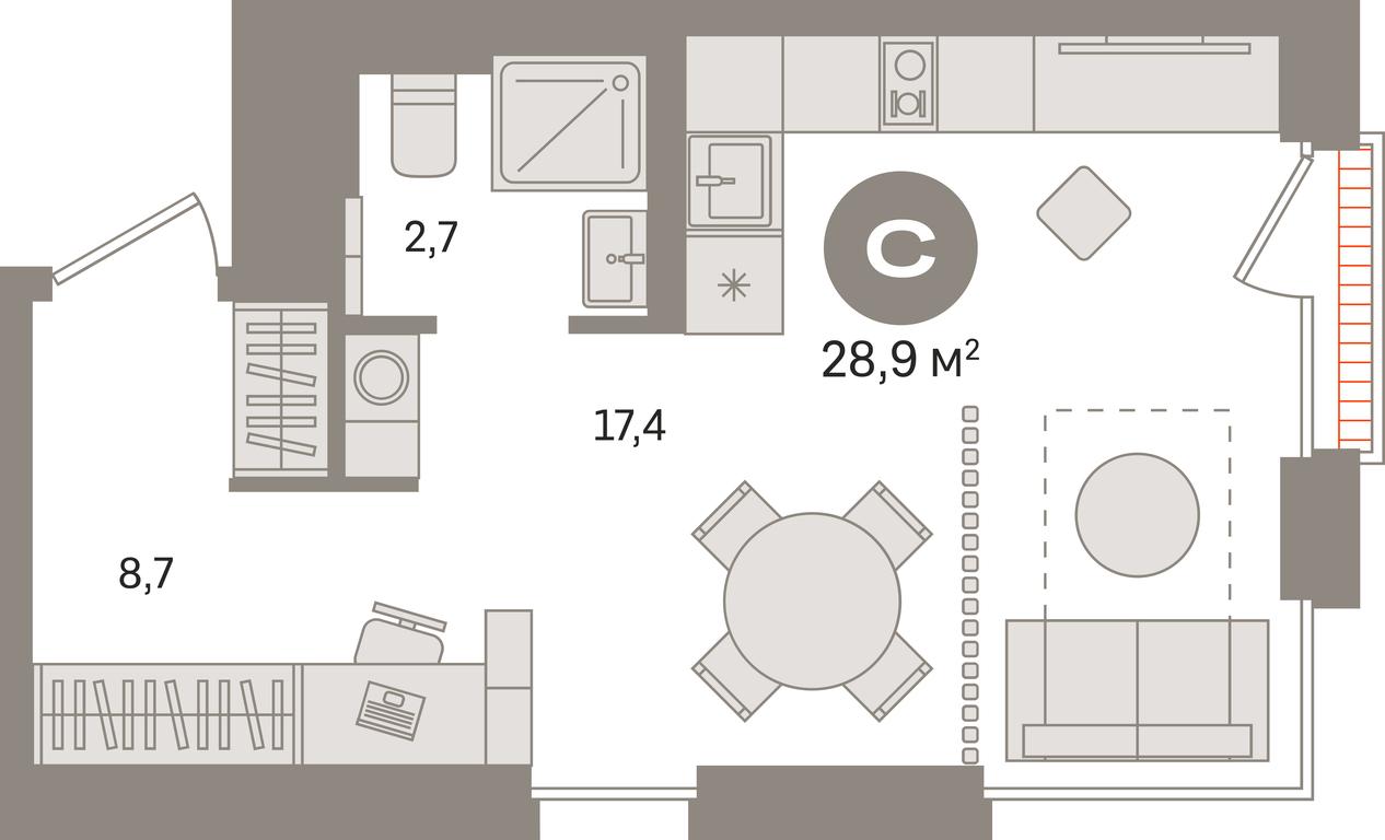 Apartment Sale, 28.9 sq. m. at Kvartal Gercena, zhiloy kompleks Kvartal Gertsena, Moscow, Russia #1