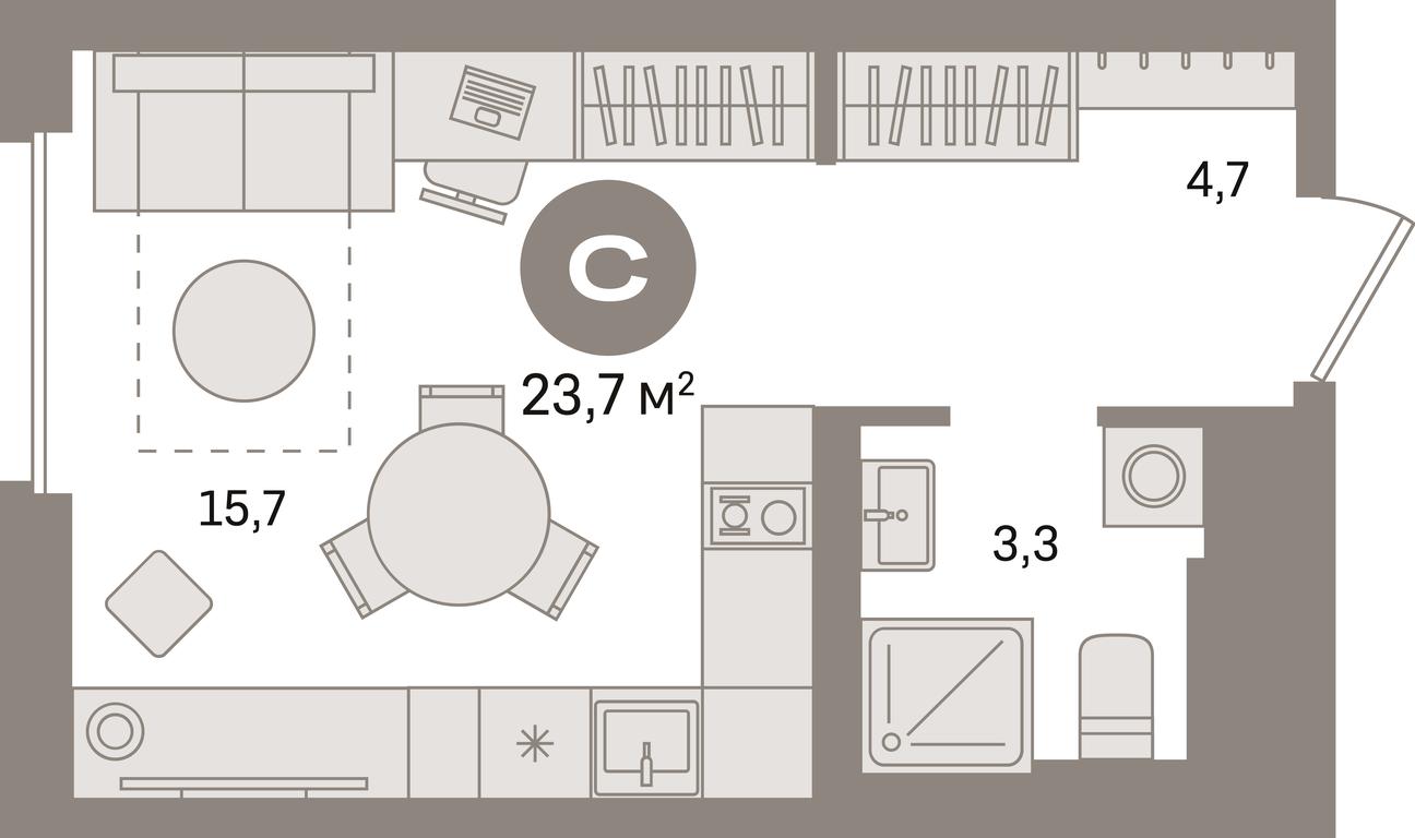 Apartment Sale, 23.7平方米 at Kvartal Gercena, zhiloy kompleks Kvartal Gertsena, Moscow, Russia #1 Apartment Sale, 23.7平方米 at Kvartal Gercena, zhiloy kompleks Kvartal Gertsena, Moscow, Russia #1