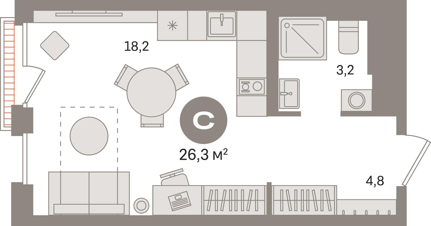 Apartment Sale, 26.3平方米 at Kvartal Gercena, zhiloy kompleks Kvartal Gertsena, Moscow, Russia #1 Apartment Sale, 26.3平方米 at Kvartal Gercena, zhiloy kompleks Kvartal Gertsena, Moscow, Russia #1