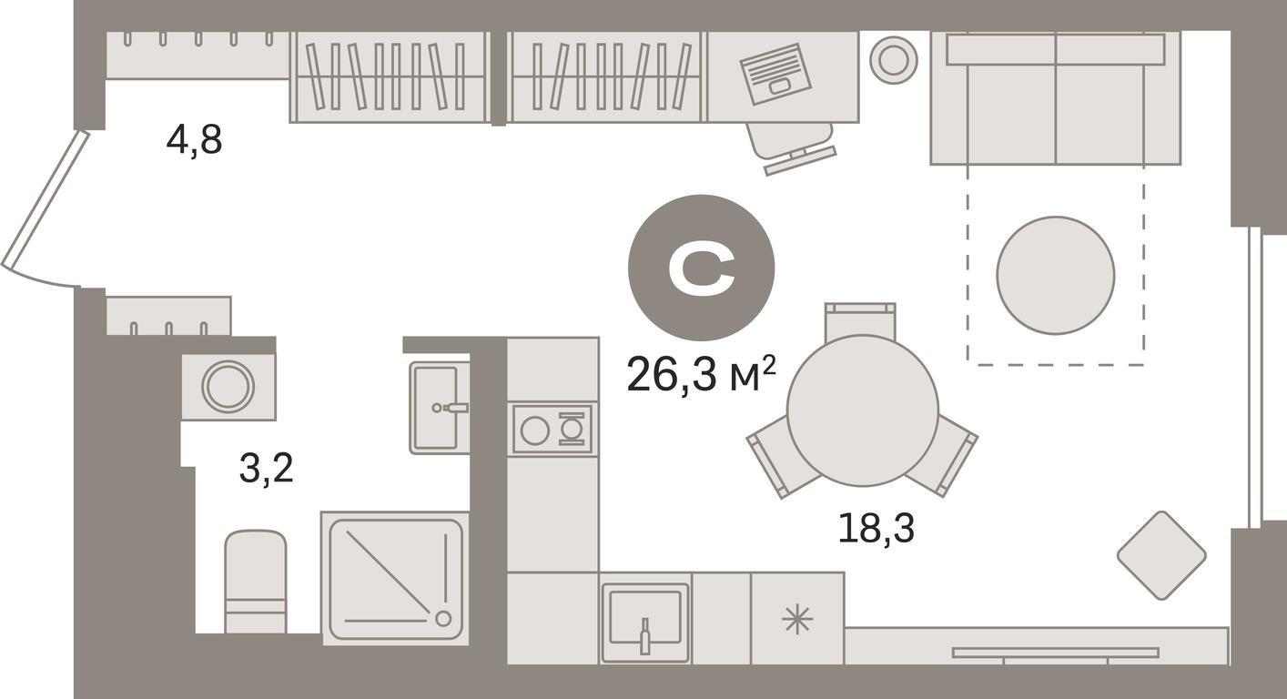 Apartment Sale, 26.3平方米 at Kvartal Gercena, zhiloy kompleks Kvartal Gertsena, Moscow, Russia #1 Apartment Sale, 26.3平方米 at Kvartal Gercena, zhiloy kompleks Kvartal Gertsena, Moscow, Russia #1