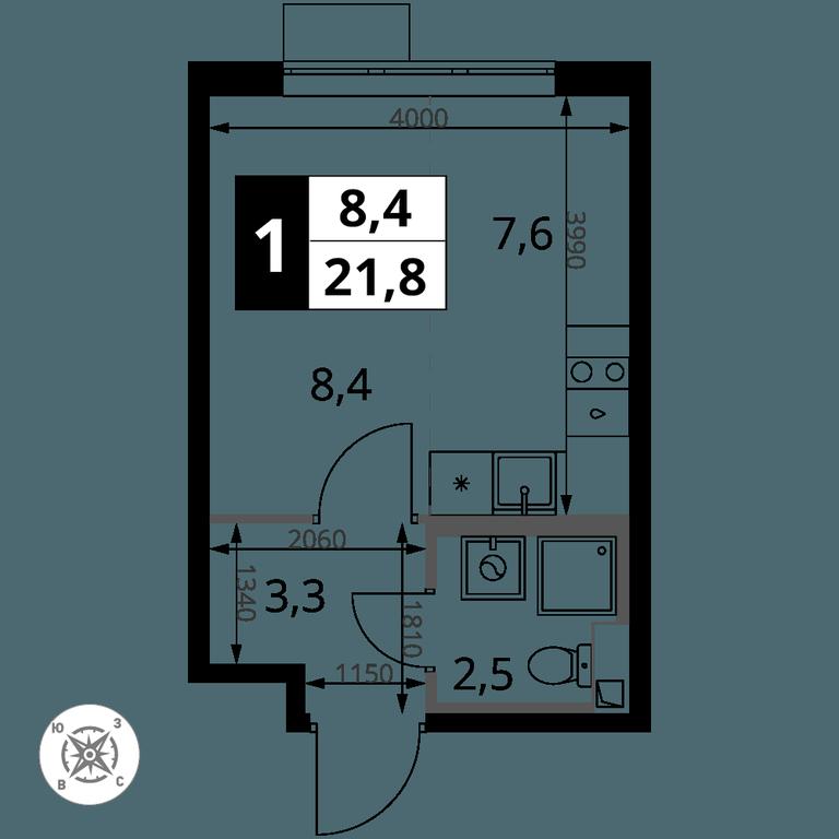 Apartment Sale, 21.8 sq. m. at Pervy Sheremetevskij, Komsomolskaya Street, 16, Khimki, Moscow Region, Russia #2