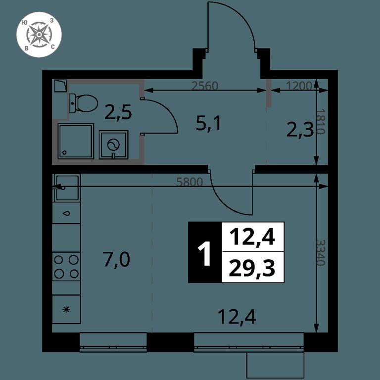 Apartment Sale, 29.3 sq. m. at Pervy Sheremetevskij, Komsomolskaya Street, 16, Khimki, Moscow Region, Russia #2 Apartment Sale, 29.3 sq. m. at Pervy Sheremetevskij, Komsomolskaya Street, 16, Khimki, Moscow Region, Russia #2