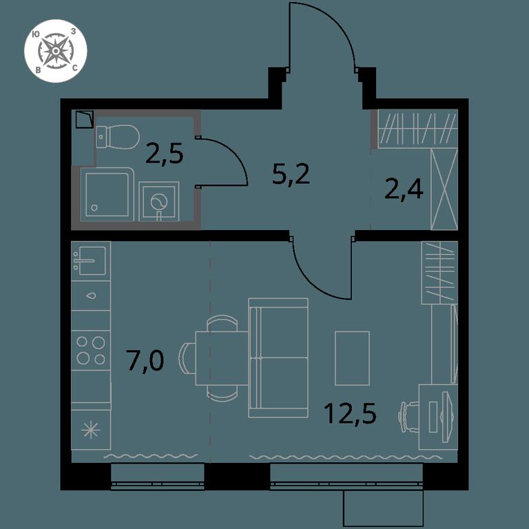 Apartment Sale, 29.6 sq. m. at Pervy Sheremetevskij, Komsomolskaya Street, 16, Khimki, Moscow Region, Russia #1 Apartment Sale, 29.6 sq. m. at Pervy Sheremetevskij, Komsomolskaya Street, 16, Khimki, Moscow Region, Russia #1