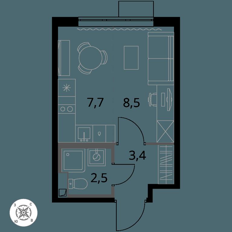 Apartment Sale, 22.1 sq. m. at Pervy Sheremetevskij, Komsomolskaya Street, 16, Khimki, Moscow Region, Russia #1 Apartment Sale, 22.1 sq. m. at Pervy Sheremetevskij, Komsomolskaya Street, 16, Khimki, Moscow Region, Russia #1
