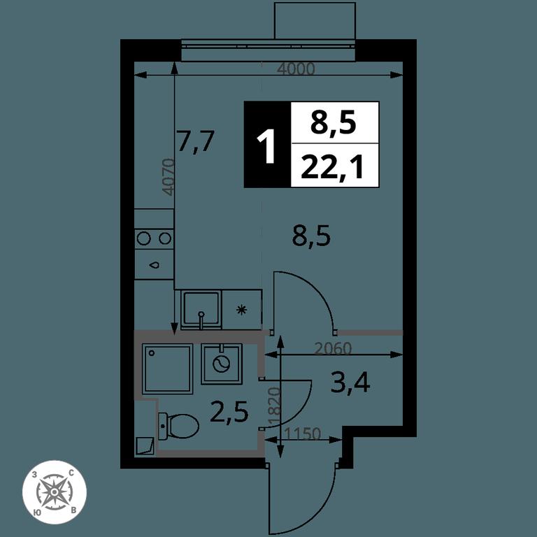 Apartment Sale, 22.1 sq. m. at Pervy Sheremetevskij, Komsomolskaya Street, 16, Khimki, Moscow Region, Russia #2 Apartment Sale, 22.1 sq. m. at Pervy Sheremetevskij, Komsomolskaya Street, 16, Khimki, Moscow Region, Russia #2