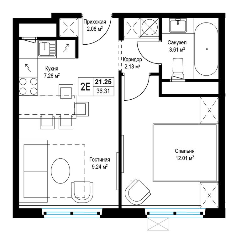 1-BD Apartment Sale, 36.1平方米 at Eko Vidnoe 2.0, kvartal Tsentralny, 1, Kupelinka Subdistrict, derevnya Sapronovo, Leninskiy City District, Moscow Region, Russia #1 1-BD Apartment Sale, 36.1平方米 at Eko Vidnoe 2.0, kvartal Tsentralny, 1, Kupelinka Subdistrict, derevnya Sapronovo, Leninskiy City District, Moscow Region, Russia #1