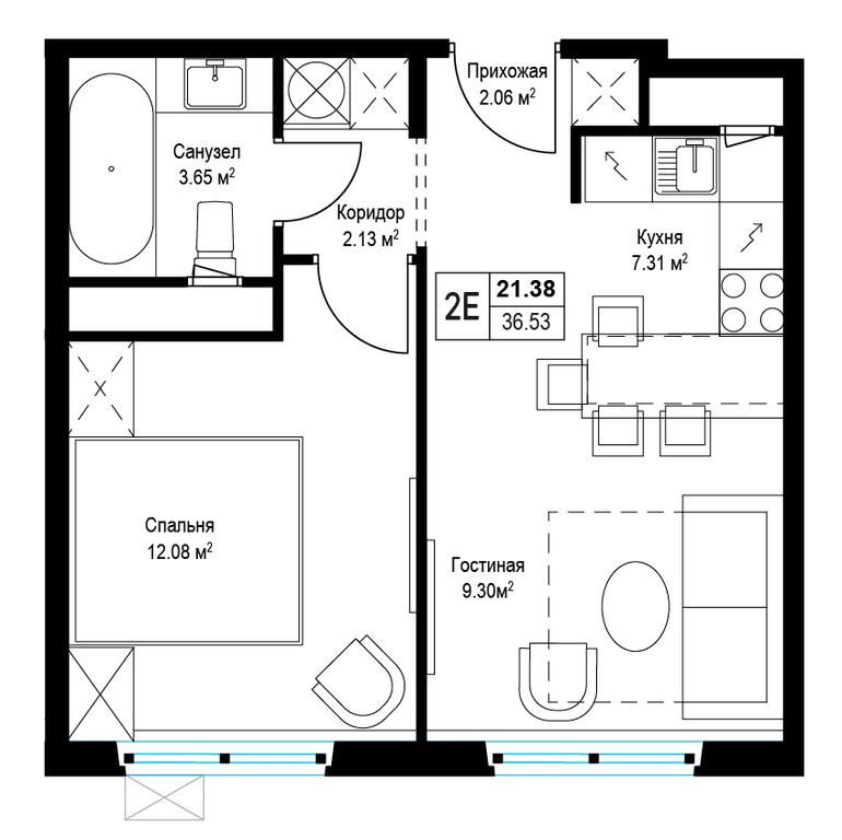 1-BD Apartment Sale, 36.3 sq. m. at Eko Vidnoe 2.0, kvartal Tsentralny, 1, Kupelinka Subdistrict, derevnya Sapronovo, Leninskiy City District, Moscow Region, Russia #1 1-BD Apartment Sale, 36.3 sq. m. at Eko Vidnoe 2.0, kvartal Tsentralny, 1, Kupelinka Subdistrict, derevnya Sapronovo, Leninskiy City District, Moscow Region, Russia #1