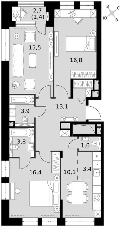 3-BD Apartment Sale, 85.7 sq. m. at Sydney City, Shenogina Street, 2, Moscow, Russia #1 3-BD Apartment Sale, 85.7 sq. m. at Sydney City, Shenogina Street, 2, Moscow, Russia #1