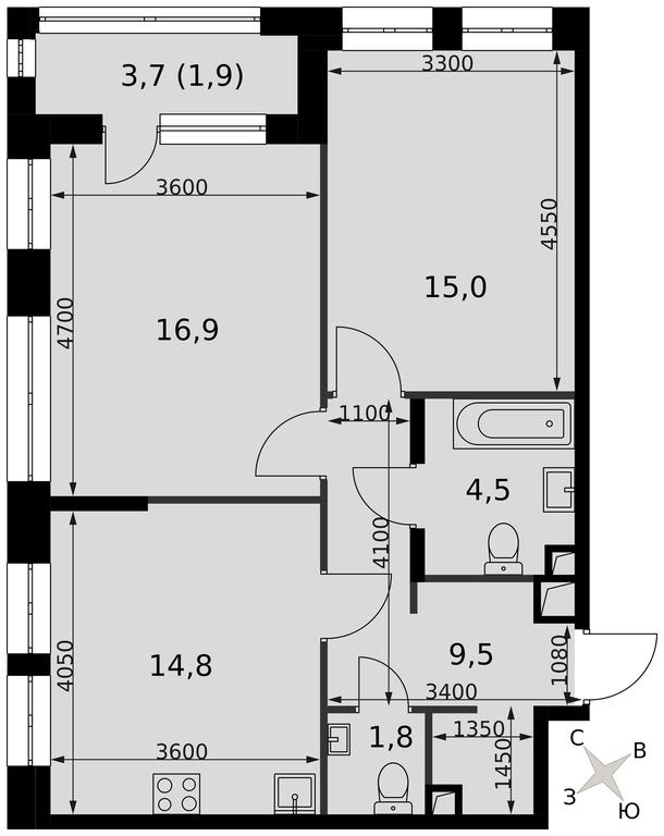 2-BD Apartment Sale, 64.3 sq. m. at Sydney City, Shenogina Street, 2, Moscow, Russia #2 2-BD Apartment Sale, 64.3 sq. m. at Sydney City, Shenogina Street, 2, Moscow, Russia #2