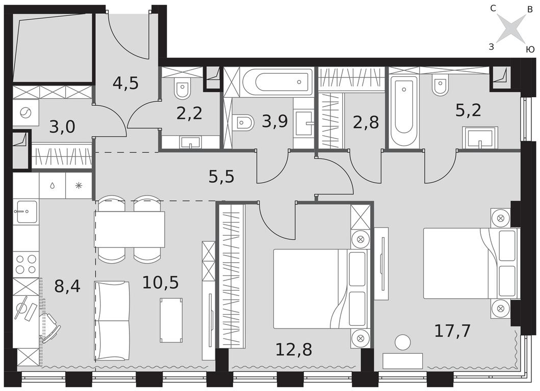 2-BD Apartment Sale, 76.5平方米 at Sydney City, Shenogina Street, 2, Moscow, Russia #1 2-BD Apartment Sale, 76.5平方米 at Sydney City, Shenogina Street, 2, Moscow, Russia #1