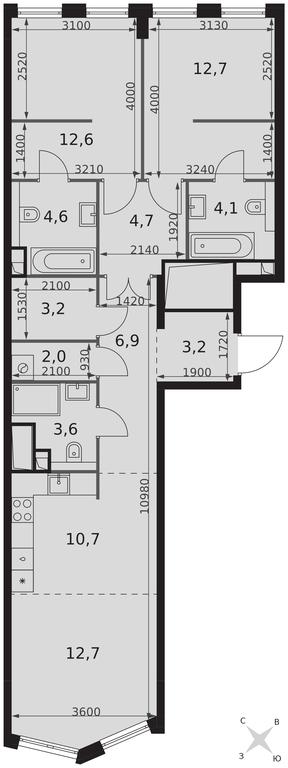 3-BD Apartment Sale, 81平方米 at Sydney City, Shenogina Street, 2, Moscow, Russia #2 3-BD Apartment Sale, 81平方米 at Sydney City, Shenogina Street, 2, Moscow, Russia #2
