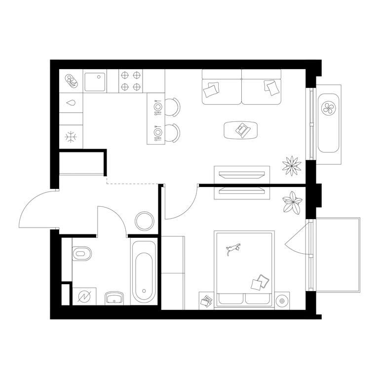 1-BD Apartment Sale, 36.5 sq. m. at Ilinskie Luga, Zapovednaya Street, 1, posyolok Ilyinskoye-Usovo, Krasnogorsk City District, Moscow Region, Russia #1 1-BD Apartment Sale, 36.5 sq. m. at Ilinskie Luga, Zapovednaya Street, 1, posyolok Ilyinskoye-Usovo, Krasnogorsk City District, Moscow Region, Russia #1