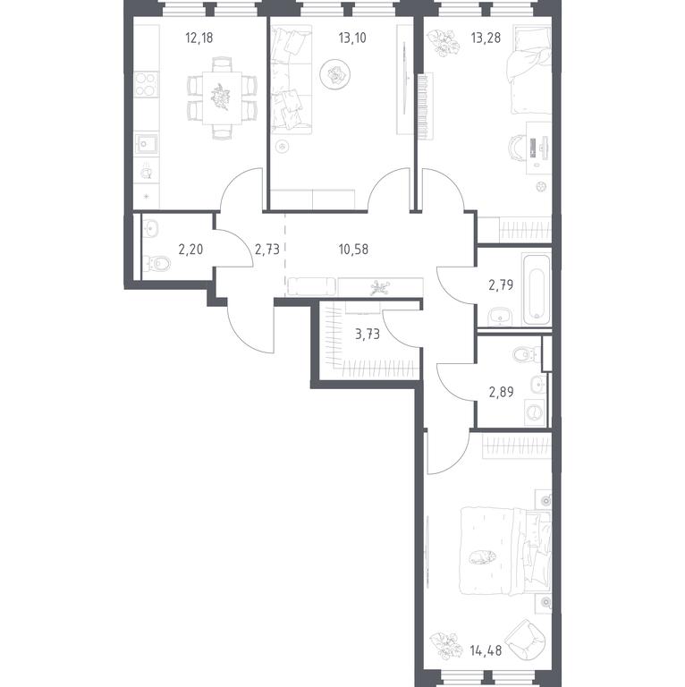 2-BD Apartment Sale, 77.96 sq. m. at Kosmicheskiy kvartal, M.K. Tikhonravova Street, Yubileyniy Microdistrict, Korolyov, Moscow Region, Russia #1 2-BD Apartment Sale, 77.96 sq. m. at Kosmicheskiy kvartal, M.K. Tikhonravova Street, Yubileyniy Microdistrict, Korolyov, Moscow Region, Russia #1