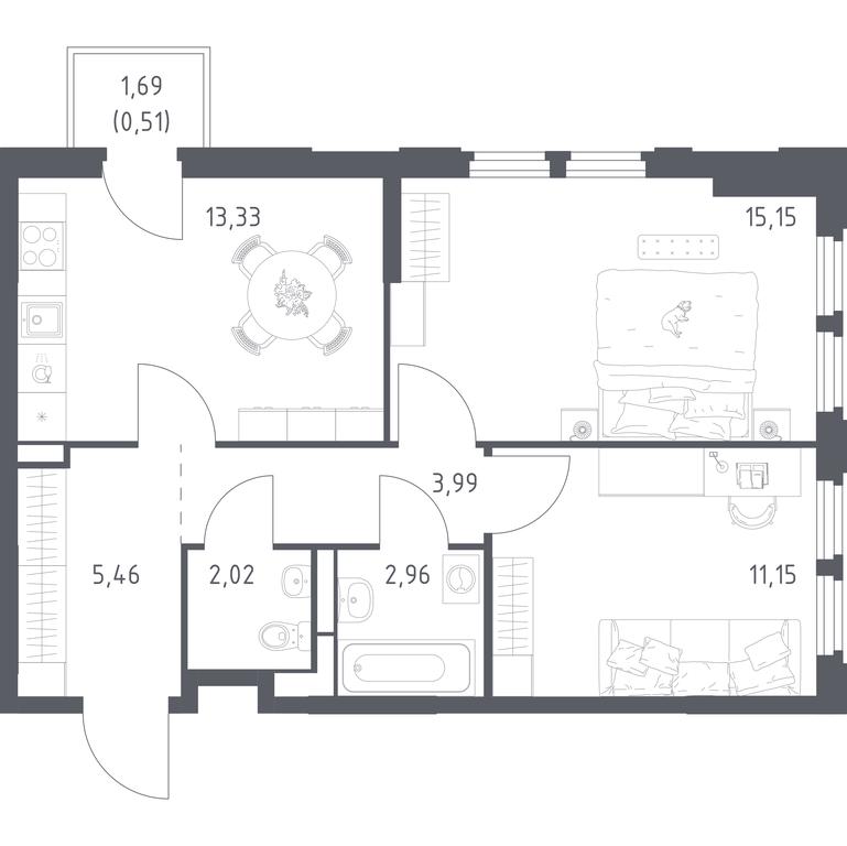 1-BD Apartment Sale, 54.57平方米 at Kosmicheskiy kvartal, M.K. Tikhonravova Street, Yubileyniy Microdistrict, Korolyov, Moscow Region, Russia #1 1-BD Apartment Sale, 54.57平方米 at Kosmicheskiy kvartal, M.K. Tikhonravova Street, Yubileyniy Microdistrict, Korolyov, Moscow Region, Russia #1