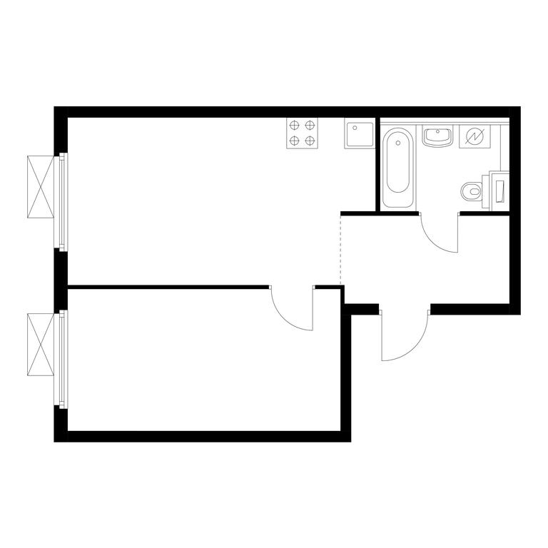 1-BD Apartment Sale, 42.41 sq. m. at Pervyi Dubrovskiy, Novoostapovskaya Street, 1с4, Moscow, Russia #1