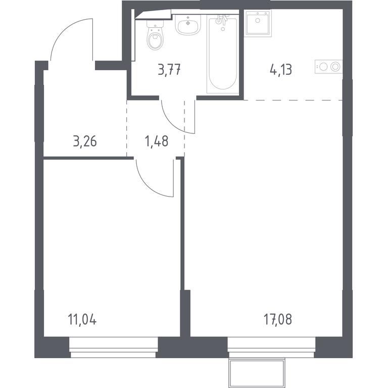 1-BD Apartment Sale, 40.76 sq. m. at Kvartal Saburovo, derevnya Saburovo, 198, Krasnogorsk City District, Moscow Region, Russia #1