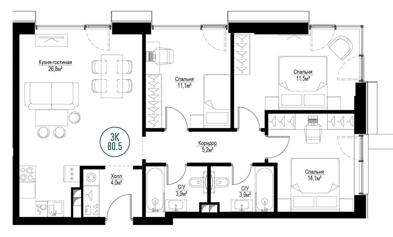 3-BD Apartment Sale, 79.6平方米 at Metropoliya, Volgogradsky Avenue, 32/3к1, Moscow, Russia #1 3-BD Apartment Sale, 79.6平方米 at Metropoliya, Volgogradsky Avenue, 32/3к1, Moscow, Russia #1