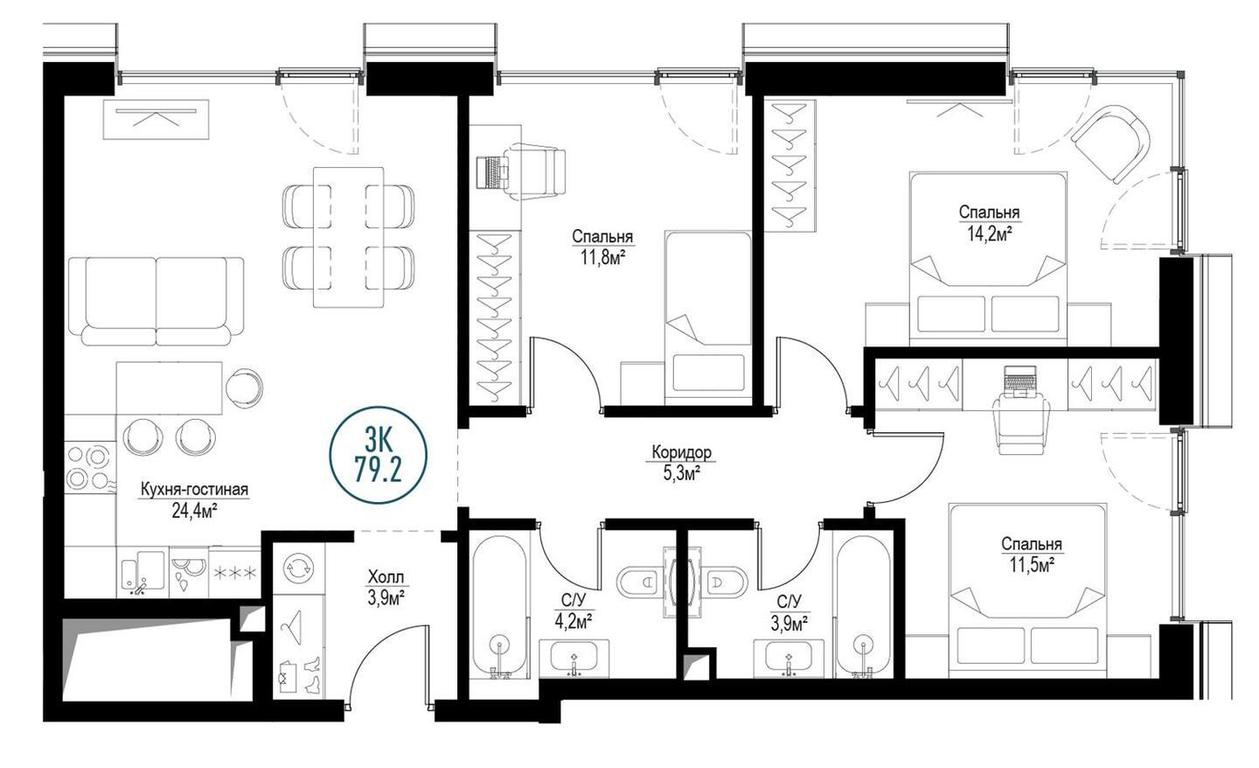 3-BD Apartment Sale, 78.2 sq. m. at Metropoliya, Volgogradsky Avenue, 32/3к1, Moscow, Russia #1 3-BD Apartment Sale, 78.2 sq. m. at Metropoliya, Volgogradsky Avenue, 32/3к1, Moscow, Russia #1