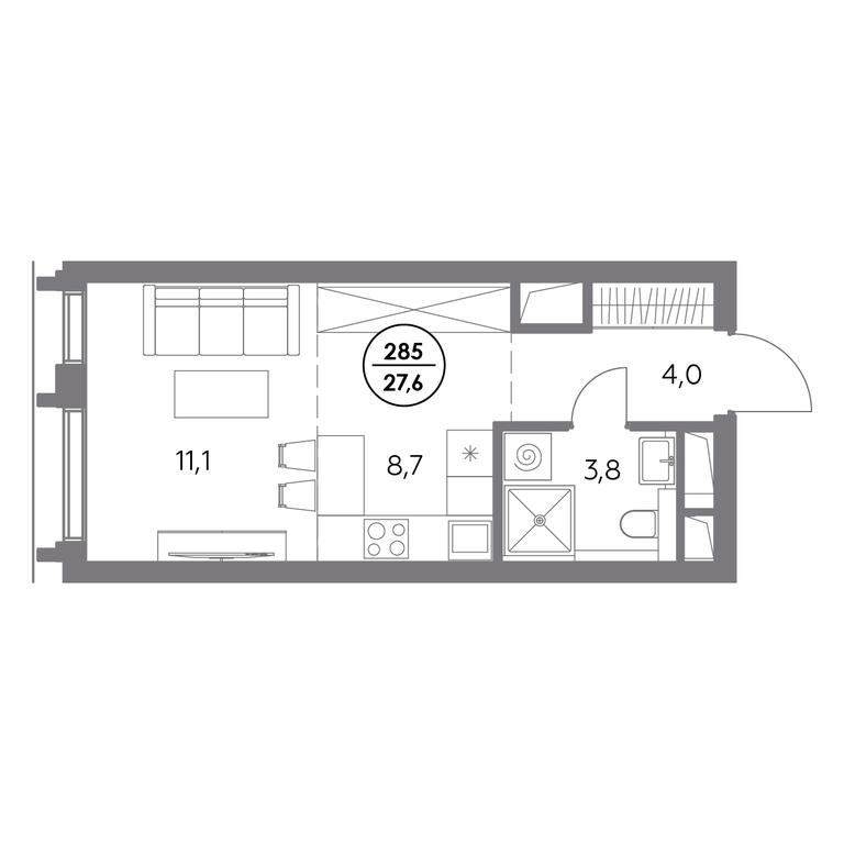 Продажа 1-комн. квартиры, 27,6 м² в ЖК «Дом56», улица Фридриха Энгельса, 56с1, Москва, Россия #2 Продажа 1-комн. квартиры, 27,6 м² в ЖК «Дом56», улица Фридриха Энгельса, 56с1, Москва, Россия #2