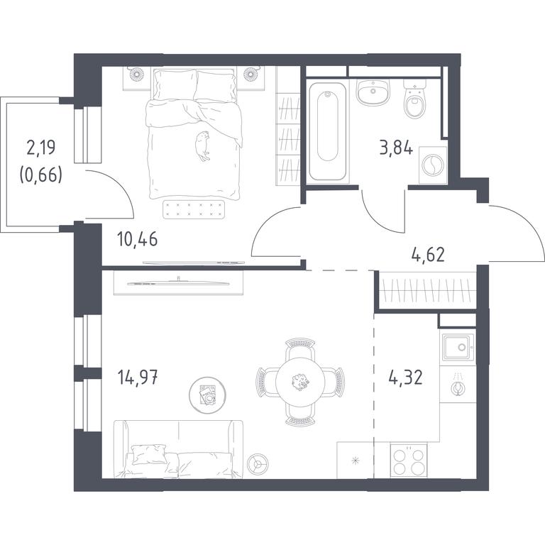 Apartment Sale, 38.87 sq. m. at Novoe Vidnoe, Kalinovka Village, Leninskiy City District, Moscow Region, Russia #1 Apartment Sale, 38.87 sq. m. at Novoe Vidnoe, Kalinovka Village, Leninskiy City District, Moscow Region, Russia #1