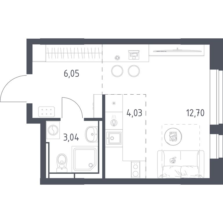 Apartment Sale, 25.82 sq. m. at Novoe Vidnoe, Kalinovka Village, Leninskiy City District, Moscow Region, Russia #1 Apartment Sale, 25.82 sq. m. at Novoe Vidnoe, Kalinovka Village, Leninskiy City District, Moscow Region, Russia #1