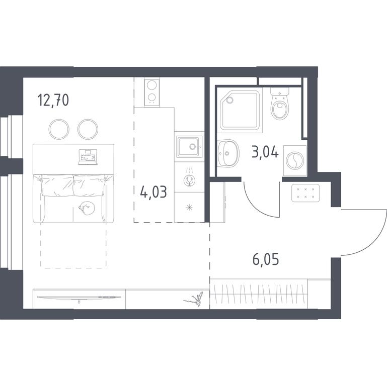 Apartment Sale, 25.82平方米 at Novoe Vidnoe, Kalinovka Village, Leninskiy City District, Moscow Region, Russia #1 Apartment Sale, 25.82平方米 at Novoe Vidnoe, Kalinovka Village, Leninskiy City District, Moscow Region, Russia #1