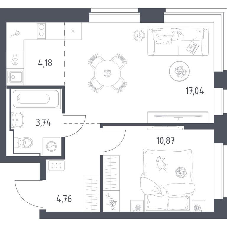 Apartment Sale, 40.59 sq. m. at Novoe Vidnoe, Kalinovka Village, Leninskiy City District, Moscow Region, Russia #1 Apartment Sale, 40.59 sq. m. at Novoe Vidnoe, Kalinovka Village, Leninskiy City District, Moscow Region, Russia #1