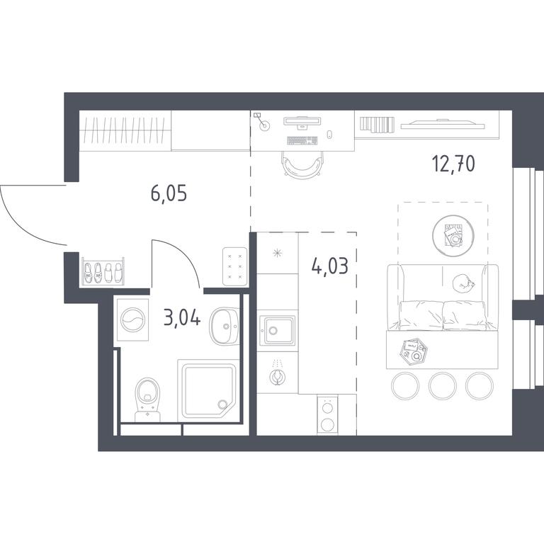 Apartment Sale, 25.82 sq. m. at Novoe Vidnoe, Kalinovka Village, Leninskiy City District, Moscow Region, Russia #1 Apartment Sale, 25.82 sq. m. at Novoe Vidnoe, Kalinovka Village, Leninskiy City District, Moscow Region, Russia #1