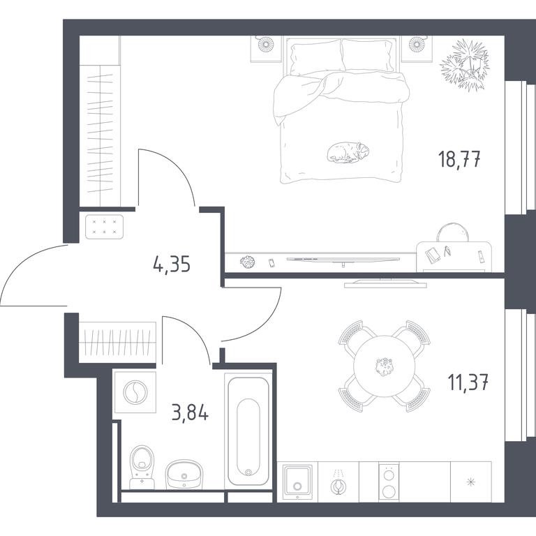 Apartment Sale, 38.33 sq. m. at Novoe Vidnoe, Kalinovka Village, Leninskiy City District, Moscow Region, Russia #1 Apartment Sale, 38.33 sq. m. at Novoe Vidnoe, Kalinovka Village, Leninskiy City District, Moscow Region, Russia #1