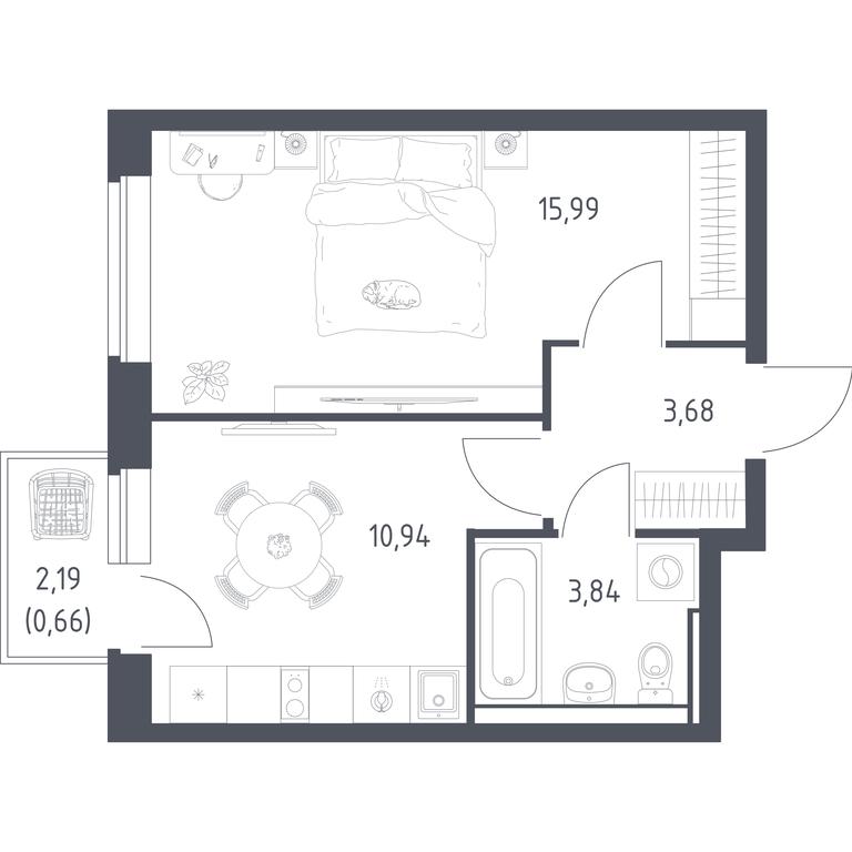 Apartment Sale, 35.11 sq. m. at Novoe Vidnoe, Kalinovka Village, Leninskiy City District, Moscow Region, Russia #1 Apartment Sale, 35.11 sq. m. at Novoe Vidnoe, Kalinovka Village, Leninskiy City District, Moscow Region, Russia #1