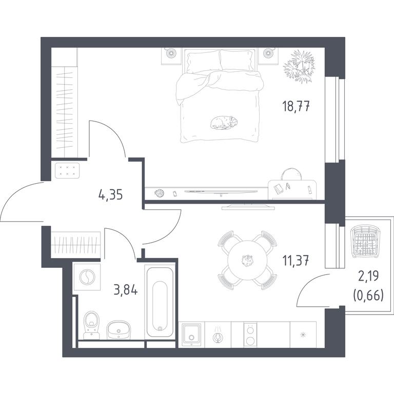 Apartment Sale, 38.99 sq. m. at Novoe Vidnoe, Kalinovka Village, Leninskiy City District, Moscow Region, Russia #1 Apartment Sale, 38.99 sq. m. at Novoe Vidnoe, Kalinovka Village, Leninskiy City District, Moscow Region, Russia #1