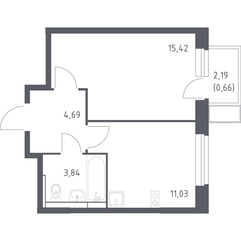 Apartment Sale, 35.64 sq. m. at Novoe Vidnoe, Kalinovka Village, Leninskiy City District, Moscow Region, Russia #1 Apartment Sale, 35.64 sq. m. at Novoe Vidnoe, Kalinovka Village, Leninskiy City District, Moscow Region, Russia #1