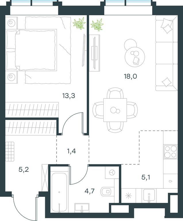 1-BD Apartment Sale, 47.7 sq. m. at Paveletskaya City, Dubininskaya Street, 59, Moscow, Russia #1 1-BD Apartment Sale, 47.7 sq. m. at Paveletskaya City, Dubininskaya Street, 59, Moscow, Russia #1