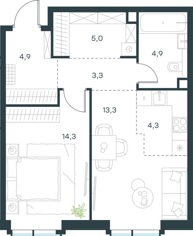 1-BD Apartment Sale, 50 sq. m. at Paveletskaya City, Dubininskaya Street, 59, Moscow, Russia #1 1-BD Apartment Sale, 50 sq. m. at Paveletskaya City, Dubininskaya Street, 59, Moscow, Russia #1