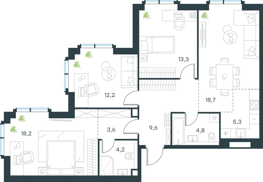 3-BD Apartment Sale, 89.9 sq. m. at Paveletskaya City, Dubininskaya Street, 59, Moscow, Russia #1 3-BD Apartment Sale, 89.9 sq. m. at Paveletskaya City, Dubininskaya Street, 59, Moscow, Russia #1