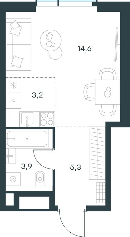 Apartment Sale, 27平方米 at Paveletskaya City, Dubininskaya Street, 59, Moscow, Russia #1