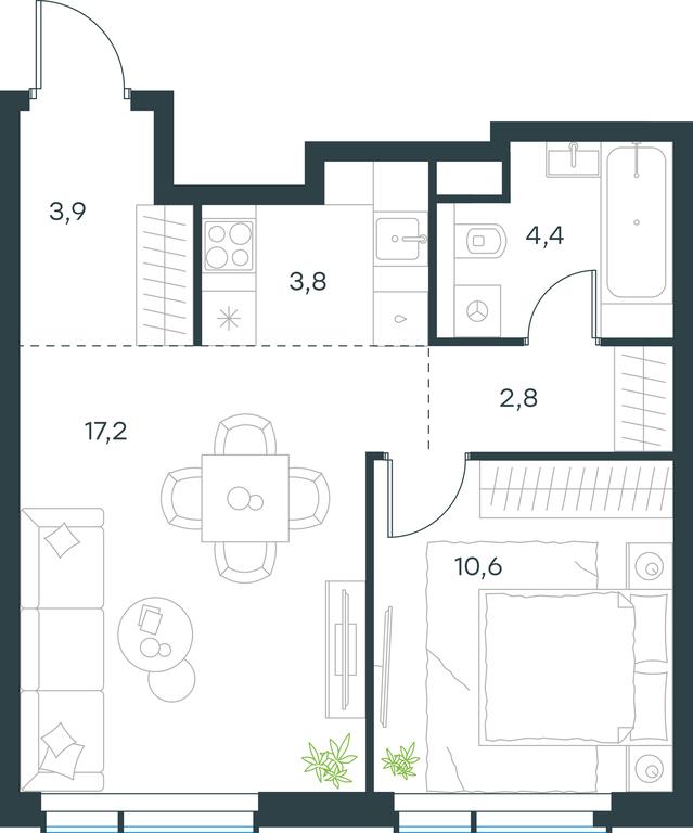 1-BD Apartment Sale, 42.7平方米 at Paveletskaya City, Dubininskaya Street, 59, Moscow, Russia #1 1-BD Apartment Sale, 42.7平方米 at Paveletskaya City, Dubininskaya Street, 59, Moscow, Russia #1