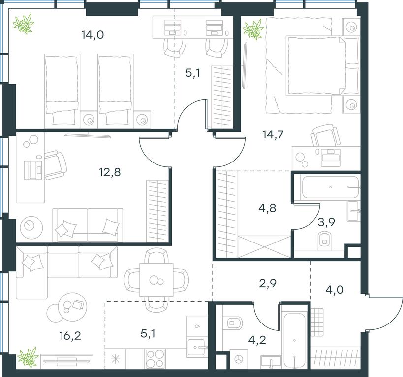 3-BD Apartment Sale, 87.7 sq. m. at Paveletskaya City, Dubininskaya Street, 59, Moscow, Russia #1 3-BD Apartment Sale, 87.7 sq. m. at Paveletskaya City, Dubininskaya Street, 59, Moscow, Russia #1