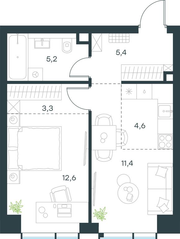 1-BD Apartment Sale, 42.5 sq. m. at Paveletskaya City, Dubininskaya Street, 59, Moscow, Russia #1 1-BD Apartment Sale, 42.5 sq. m. at Paveletskaya City, Dubininskaya Street, 59, Moscow, Russia #1