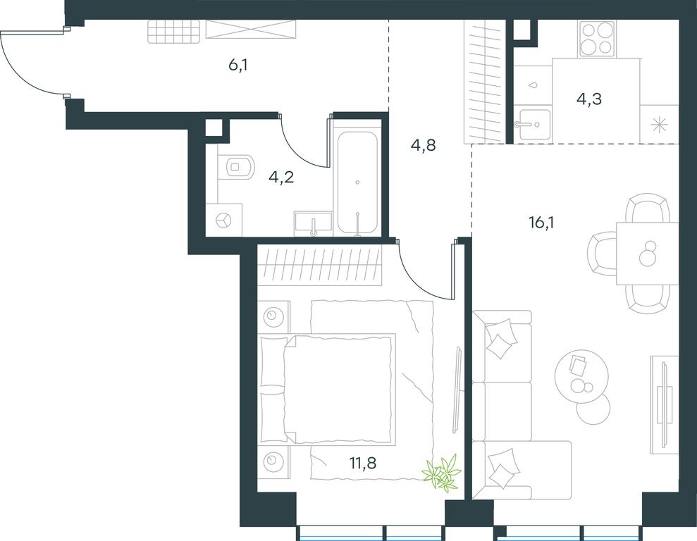 Продажа 1-комн. квартиры, 47,3 м² в ЖК «Павелецкая Сити», Дубининская улица, 59, Москва, Россия #1 Продажа 1-комн. квартиры, 47,3 м² в ЖК «Павелецкая Сити», Дубининская улица, 59, Москва, Россия #1