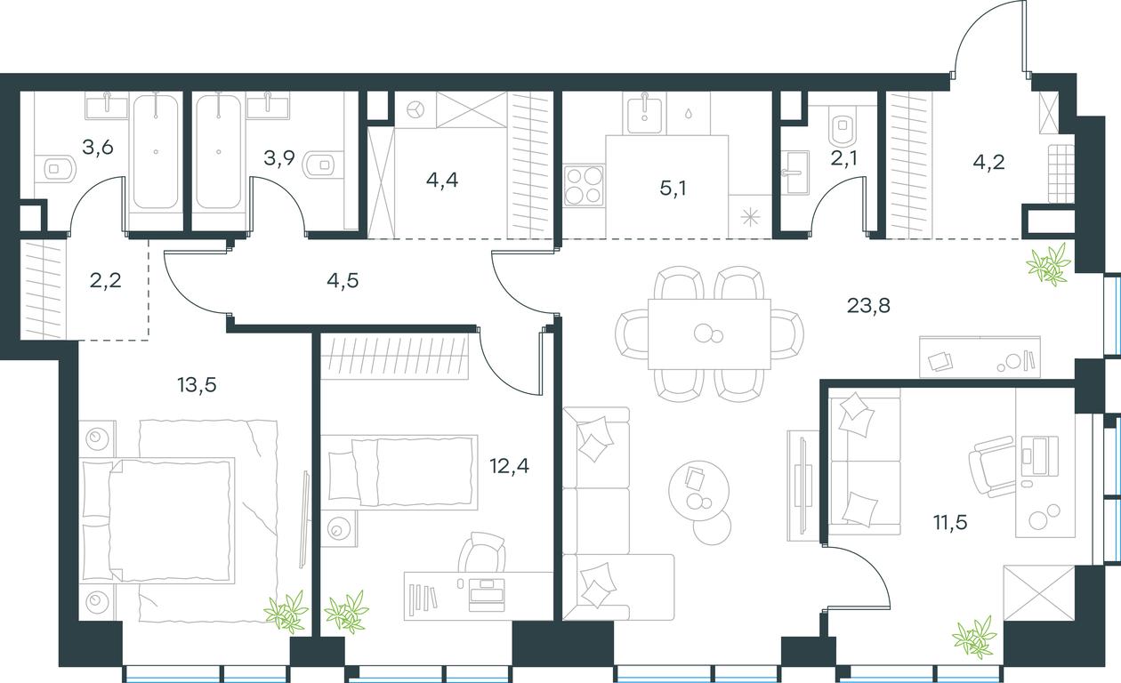 3-BD Apartment Sale, 91.2 sq. m. at Paveletskaya City, Dubininskaya Street, 59, Moscow, Russia #1 3-BD Apartment Sale, 91.2 sq. m. at Paveletskaya City, Dubininskaya Street, 59, Moscow, Russia #1