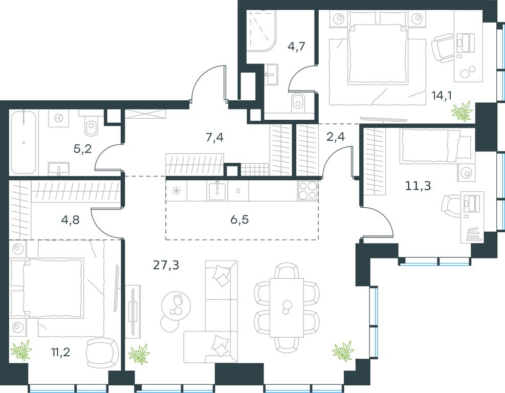 3-BD Apartment Sale, 94.9 sq. m. at Paveletskaya City, Dubininskaya Street, 59, Moscow, Russia #1 3-BD Apartment Sale, 94.9 sq. m. at Paveletskaya City, Dubininskaya Street, 59, Moscow, Russia #1