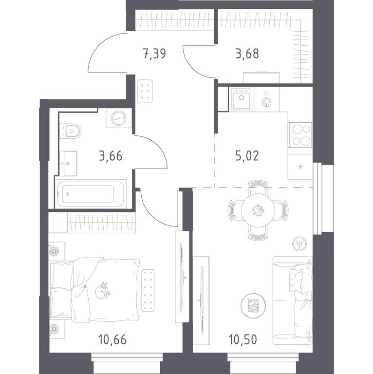Apartment Sale, 40.91 sq. m. at Kvartal Strogino, zhiloy kompleks Kvartal Strogino, Krasnogorsk, Moscow Region, Russia #2