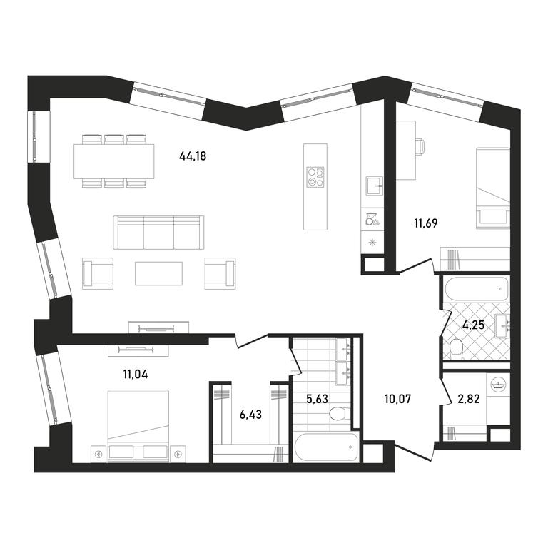 2-BD Apartment Sale, 96.41 sq. m. at Republic, Presnensky Val Street, 27с1, Moscow, Russia #2 2-BD Apartment Sale, 96.41 sq. m. at Republic, Presnensky Val Street, 27с1, Moscow, Russia #2