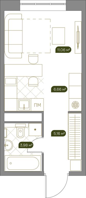 Apartment Sale, 27 sq. m. at West Garden, Minskaya Street, 1Вс1, Moscow, Russia #1 Apartment Sale, 27 sq. m. at West Garden, Minskaya Street, 1Вс1, Moscow, Russia #1