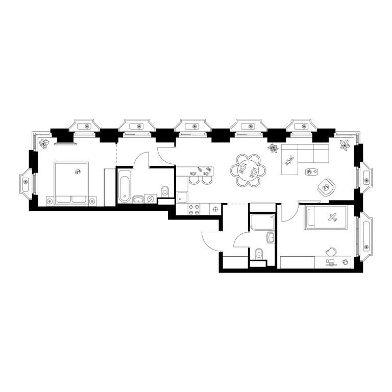 2-BD Apartment Sale, 66.5 sq. m. at Irtyshskiy Kvartal, 2nd Irtyshsky Drive, Moscow, Russia #2