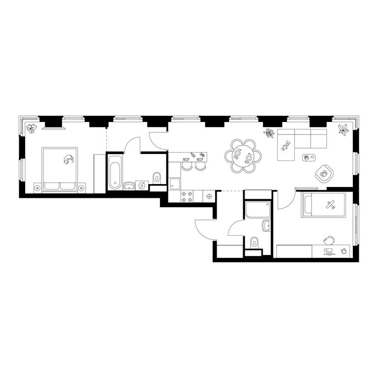 2-BD Apartment Sale, 66.5 sq. m. at Irtyshskiy Kvartal, 2nd Irtyshsky Drive, Moscow, Russia #1