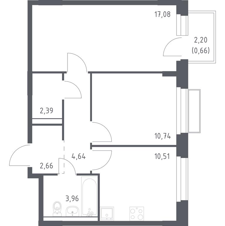 1-BD Apartment Sale, 52.64 sq. m. at Novoe Vnukovo, kvartal № 38, Kokoshkino Settlement, Moscow, Russia #1 1-BD Apartment Sale, 52.64 sq. m. at Novoe Vnukovo, kvartal № 38, Kokoshkino Settlement, Moscow, Russia #1
