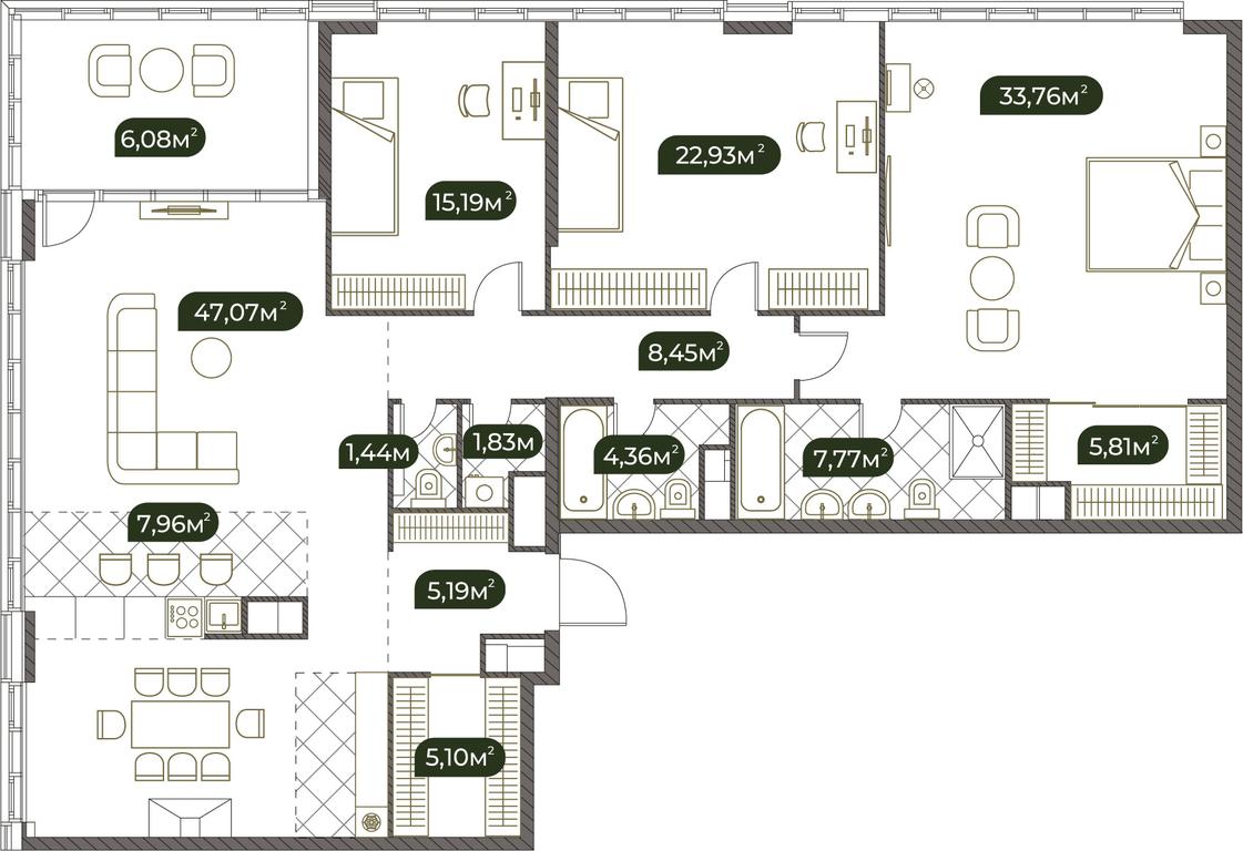 Продажа 4-комн. квартиры, 172,9 м² в ЖК «Собрание клубных домов West Garden (Вест Гарден)», Минская улица, 1Вс1, Москва, Россия #1